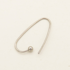 Brass Earring Findings,Earring Hooks,Plating white K Gold,15*25mm,Needle:0.8mm,about 0.3g/pc,100 pcs/package,XFE00050albv-L003