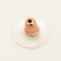 Brass Earring Findings,Ear Nuts,Plastic,Rose gold,12*6mm,Hole:1mm,about 0.2g/pc,500 pcs/package,XFE00056vbnb-L003