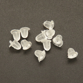 Silica gel Earring Findings,Ear Nuts,Transparent,4*4mm,Hole:1mm,about 350g/package,1 bag/package,XFE00060ajvb-L003