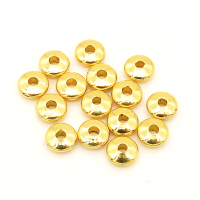 Brass Crimp Beads,Abacus beads,Vacuum plating 18k real gold,Environmental protection,2x5mm,Hole:1mm,about 0.15g/pc,100 pcs/package,XFFO00124vila-L003