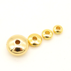 Brass Crimp Beads,Abacus beads,Vacuum plating 18k real gold,Environmental protection,2x5mm,Hole:1mm,about 0.15g/pc,100 pcs/package,XFFO00124vila-L003