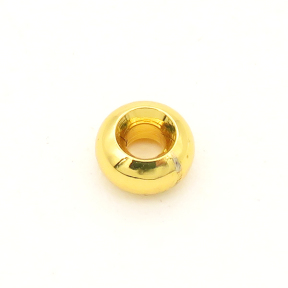 Brass Crimp Beads,Ball,Round,Vacuum plating 18k real gold,Environmental protection,4*2mm,Hole:1.5mm,about 0.1g/pc,100 pcs/package,XFFO00157vila-L003