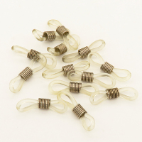 Brass EyeGlass Holders,Silica gel,Glasses stopper,Gray,6x24mm,about 0.4g/pc,100 pcs/package,XFFO00244bkab-L003