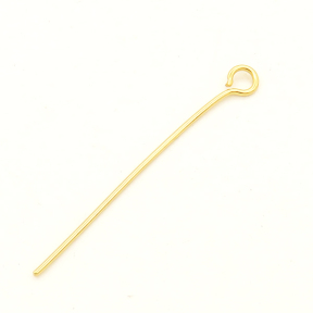 304 Stainless steel Eye pins,Eye pins hooks,Vacuum plating gold,30*3mm,Needle:0.5mm,Hole:2mm,about 0.1g/pc,100 pcs/package,XFP00035ajvb-L003