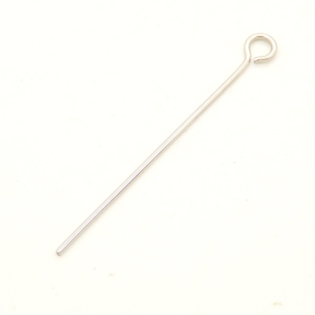 304 Stainless steel Eye pins,Eye pins hooks,True color,30*3mm,Needle:0.5mm,Hole:2mm,about 0.1g/pc,100 pcs/package,XFP00041vila-L003