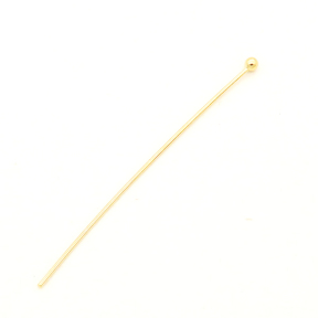 Brass Pins,Head pins,Vacuum plating 18k real gold,Environmental protection,L:45mm,Cap：2mm,Needle:0.8mm,about 0.1g/pc,100 pcs/package,XFP00043vkla-L003
