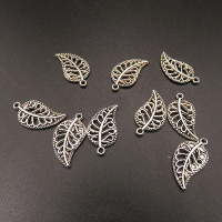 Zinc Alloy Pendant,Leaves,Plating white K Gold,18*10mm,Hole:1mm,about 0.49g/pc,100 pcs/package,XFC00041aivb-L003
