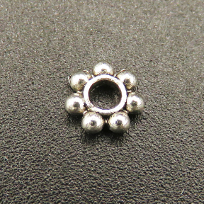 Zinc Alloy Spacer Beads,Snowflake,Plating white K Gold,5mm,Hole:2mm,about 0.12g/pc,1000 pcs/package,XFFO00247avja-L003