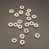 Zinc Alloy Spacer Beads,Snowflake,Plating white K Gold,4mm,Hole:1mm,about 0.08g/pc,1000 pcs/package,XFFO00251vaia-L003