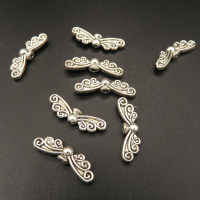 Zinc Alloy Beads,Wing,Plating white K Gold,20*6mm,Hole:1mm,about 1.13g/pc,100 pcs/package,XFFO00255bhva-L003