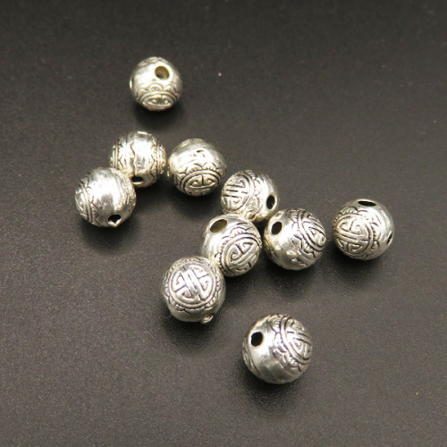 Zinc Alloy Beads,Round,Plating white K Gold,8mm,Hole:1mm,about 0.13g/pc,100 pcs/package,XFFO00263ajvb-L003
