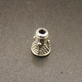 Zinc Alloy Bead Cap & Cone,Retro cone cap,Plating white K Gold,7*6mm,Hole:1mm,Hole:4mm,about 0.28g/pc,100 pcs/package,XFFO00271ahlv-L003