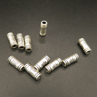 Zinc Alloy Tube Beads,Tube,Plating white K Gold,10*4mm,Hole:2.5mm,about 0.55g/pc,100 pcs/package,XFFO00273ahlv-L003