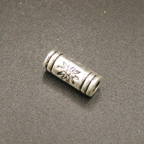 Zinc Alloy Tube Beads,Tube,Plating white K Gold,10*4mm,Hole:2.5mm,about 0.55g/pc,100 pcs/package,XFFO00273ahlv-L003