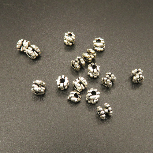 Zinc Alloy Beads,Dumbbell,Plating white K Gold,4*4mm,Hole:1mm,about 0.16g/pc,500 pcs/package,XFFO00281vbnb-L003