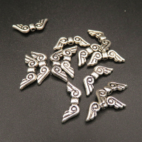 Zinc Alloy Beads,Wing,Plating white K Gold,15*6*2mm,Hole:1mm,about 0.35g/pc,500 pcs/package,XFFO00283vbmb-L003