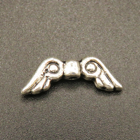 Zinc Alloy Beads,Wing,Plating white K Gold,15*6*2mm,Hole:1mm,about 0.35g/pc,500 pcs/package,XFFO00283vbmb-L003