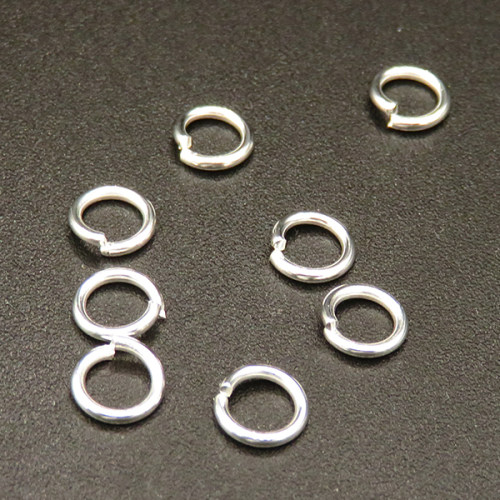 Brass Jump Rings,Opened Ring,Plating silver,5*0.8mm,about 0.06g/pc,1000 pcs/package,XFJ00045vail-L003