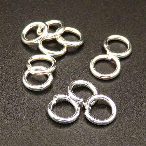 Brass Jump Rings,Opened Ring,Plating silver,6*1mm,about 0.09g/pc,1000 pcs/package,XFJ00047avja-L003