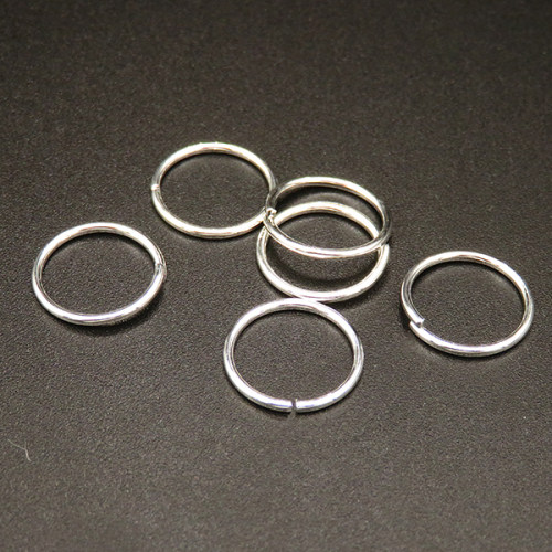 Brass Jump Rings,Opened Ring,Plating silver,12*1mm,about 0.23g/pc,100 pcs/package,XFJ00051ahjb-L003