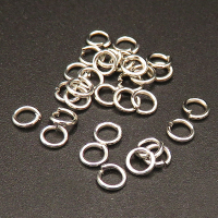 Brass Jump Rings,Opened Ring,Plating white K Gold,4*0.6mm,about 0.06g/pc,1000 pcs/package,XFJ00057vaia-L003