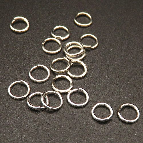Brass Jump Rings,Opened Ring,Plating white K Gold,5*0.6mm,about 0.04g/pc,1000 pcs/package,XFJ00059vaia-L003