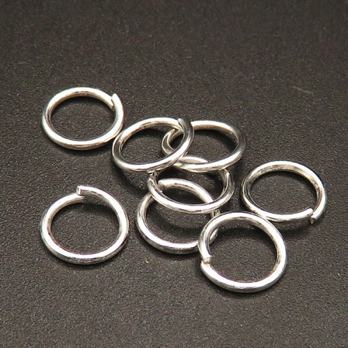 Brass Jump Rings,Opened Ring,Plating white K Gold,8*1mm,about 0.16g/pc,1000 pcs/package,XFJ00065bbov-L003