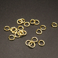 Brass Jump Rings,Opened Ring,Plating gold,4*0.6mm,about 0.05g/pc,1000 pcs/package,XFJ00077vaia-L003