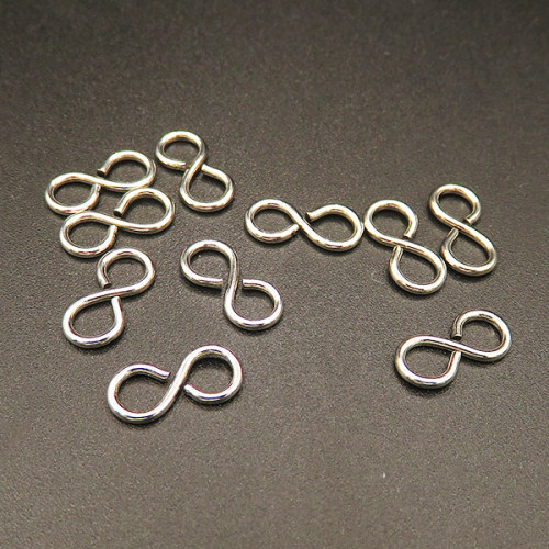 Brass Linking Rings,Opened unlimited,Plating white K Gold,9*3*1mm,about 0.05g/pc,100 pcs/package,XFJ00085aivb-L003