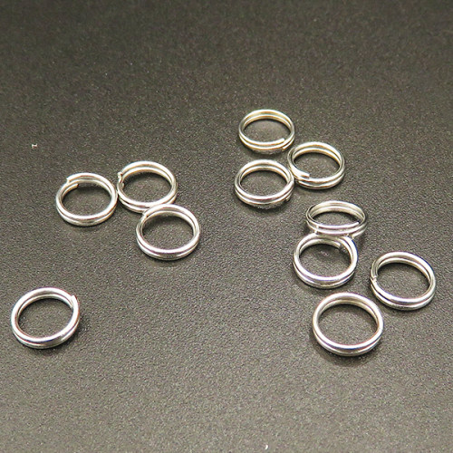 Brass Split Rings,Three-layer circle,Plating white K Gold,6*1.2mm,about 0.15g/pc,1000 pcs/package,XFJ00087avja-L003