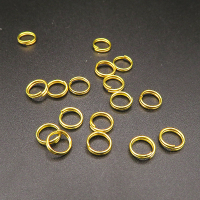 Brass Split Rings,Three-layer circle,Plating gold,7*1.2mm,about 0.21g/pc,1000 pcs/package,XFJ00089avja-L003