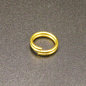 Brass Split Rings,Three-layer circle,Plating gold,7*1.2mm,about 0.21g/pc,1000 pcs/package,XFJ00089avja-L003