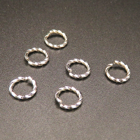 Brass Jump Rings,Opened Twist Ring,Round,Plating white K Gold,8*1mm,about 0.16g/pc,500 pcs/package,XFJ00093bbov-L003