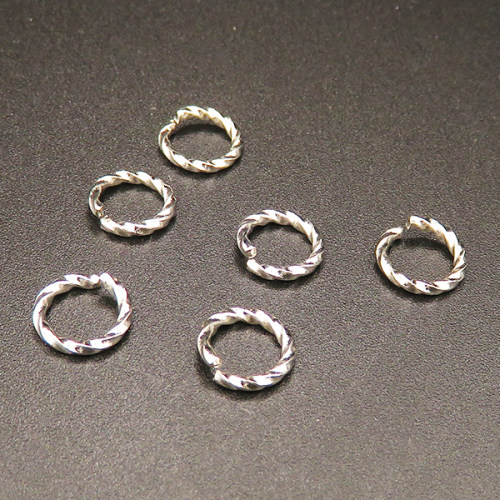 Brass Jump Rings,Opened Twist Ring,Round,Plating white K Gold,8*1mm,about 0.16g/pc,500 pcs/package,XFJ00093bbov-L003
