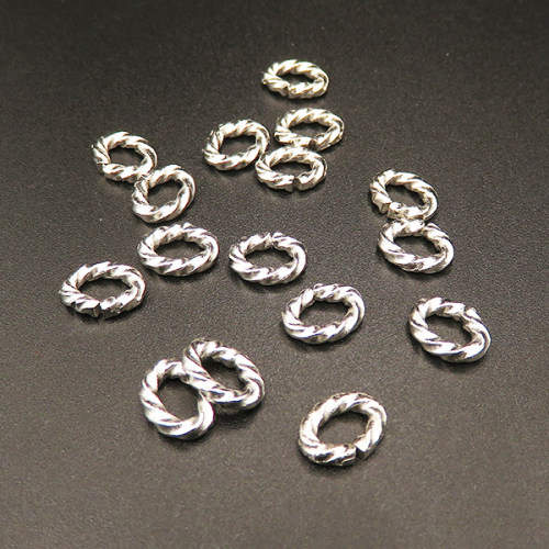 Brass Jump Rings,Opened Twist Ring,Oval,Plating white K Gold,9*7*1mm,about 0.46g/pc,100 pcs/package,XFJ00095aivb-L003