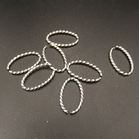Brass Jump Rings,Opened Twist Ring,Oval,Plating white K Gold,18*9*1mm,about 0.48g/pc,100 pcs/package,XFJ00103bkab-L003