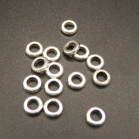 Zinc Alloy Spacer Beads,Circle,Plating white K Gold,5*1mm,Hole:3mm,about 0.14g/pc,500 pcs/package,XFJ00105baka-L003