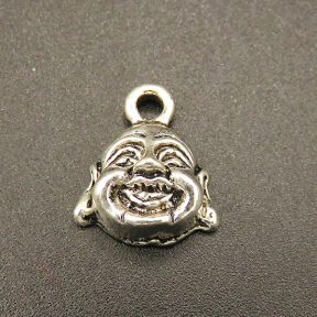 Zinc Alloy Pendant,Buddha head,Plating white K Gold,12*11mm,Hole:2mm,about 1.2g/pc,100 pcs/package,XFPC00556aivb-L003