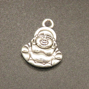 Zinc Alloy Pendant,Maitreya,Plating white K Gold,14*10mm,Hole:2mm,about 0.65g/pc,100 pcs/package,XFPC00564aivb-L003