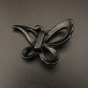 Zinc Alloy Pendant,Rhinestone,Butterfly,Plating Gun black,24*33mm,Hole:3mm,about 5.3g/pc,10 pcs/package,XFPC00584aahl-L003