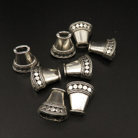 Zinc Alloy Bead Cap & Cone,Tibetan style beads Caps,Flated Apetalous,Plating white K Gold,15*16*9mm,Hole:1*3mm,about 3g/pc,50 pcs/package,XFCC00001albv-L003