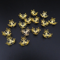 Iron Bead Cap & Cone,Flower,Plating Gold,12*5mm,Hole:1mm,about 0.15g/pc,100 pcs/package,XFCC00019aivb-L003