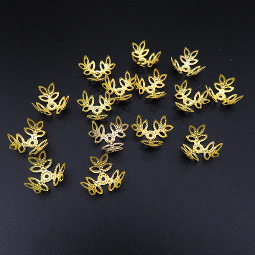 Iron Bead Cap & Cone,Flower,Plating Gold,12*5mm,Hole:1mm,about 0.15g/pc,100 pcs/package,XFCC00019aivb-L003