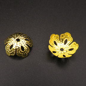 Iron Bead Cap & Cone,Flower,Plating Gold,14*5mm,Hole:1mm,about 0.25g/pc,100 pcs/package,XFCC00023ajvb-L003