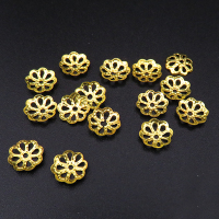 Iron Bead Cap & Cone,Flower,Plating Gold,7*1mm,Hole:1mm,about 0.05g/pc,500 pcs/package,XFCC00027baka-L003
