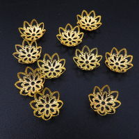 Iron Bead Cap & Cone,Flower,Plating Gold,10*3mm,Hole:1mm,about 0.1g/pc,100 pcs/package,XFCC00033ahlv-L003