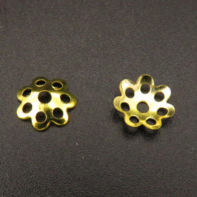 Iron Bead Cap & Cone,Flower,Plating Gold,7*1mm,Hole:1mm,about 0.05g/pc,500 pcs/package,XFCC00035baka-L003