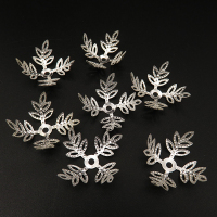 Iron Bead Cap & Cone,Flower,Plating silver,10*7mm,Hole:1mm,about 0.15g/pc,100 pcs/package,XFCC00039ahlv-L003