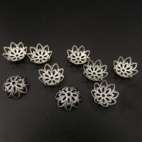 Brass Bead Cap & Cone,Flower,Plating white K Gold,10*3mm,Hole:1mm,about 0.15g/pc,100 pcs/package,XFCC00061ahlv-L003