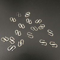 Brass Hook and S-Hook Clasps,S shape,Plating white K Gold,13*11mm,about 0.2g/pc,100 pcs/package,XFCL00620bhva-L003